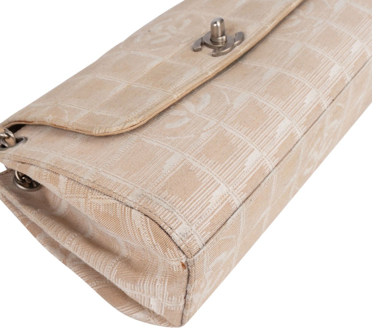 Chanel Chanel Travel Line Monogram Single Flap Crossbody Bag Beige