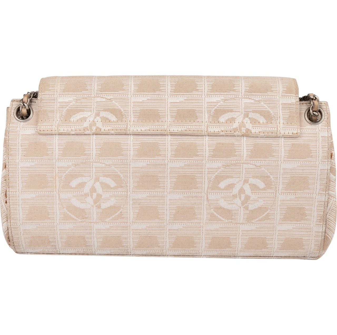 Chanel Chanel Travel Line Monogram Single Flap Crossbody Bag Beige