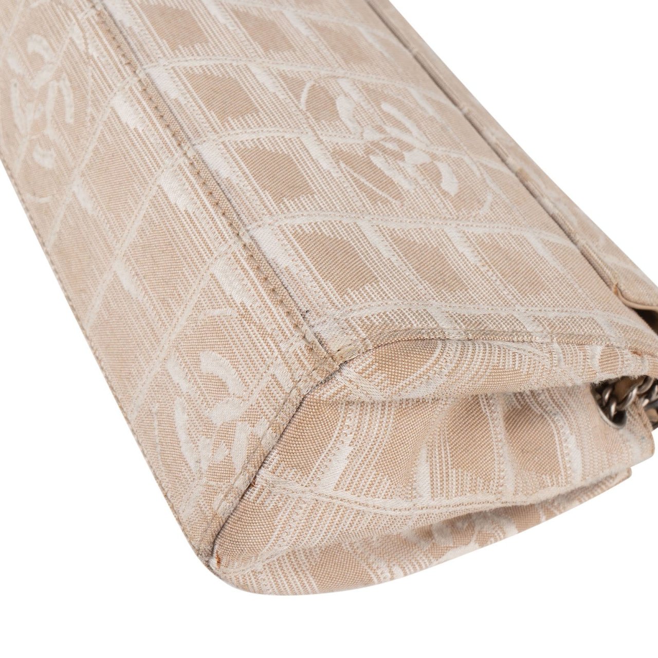 Chanel Chanel Travel Line Monogram Single Flap Crossbody Bag Beige