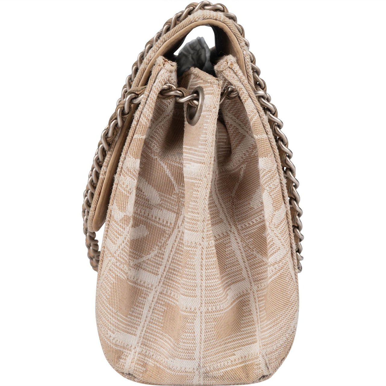 Chanel Chanel Travel Line Monogram Single Flap Crossbody Bag Beige