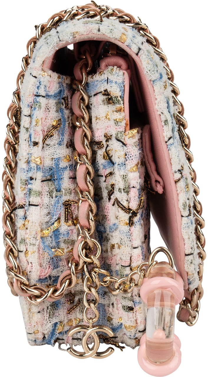 Chanel Chanel Quilted Tweed Wallet On Chain Crossbody Bag Wit