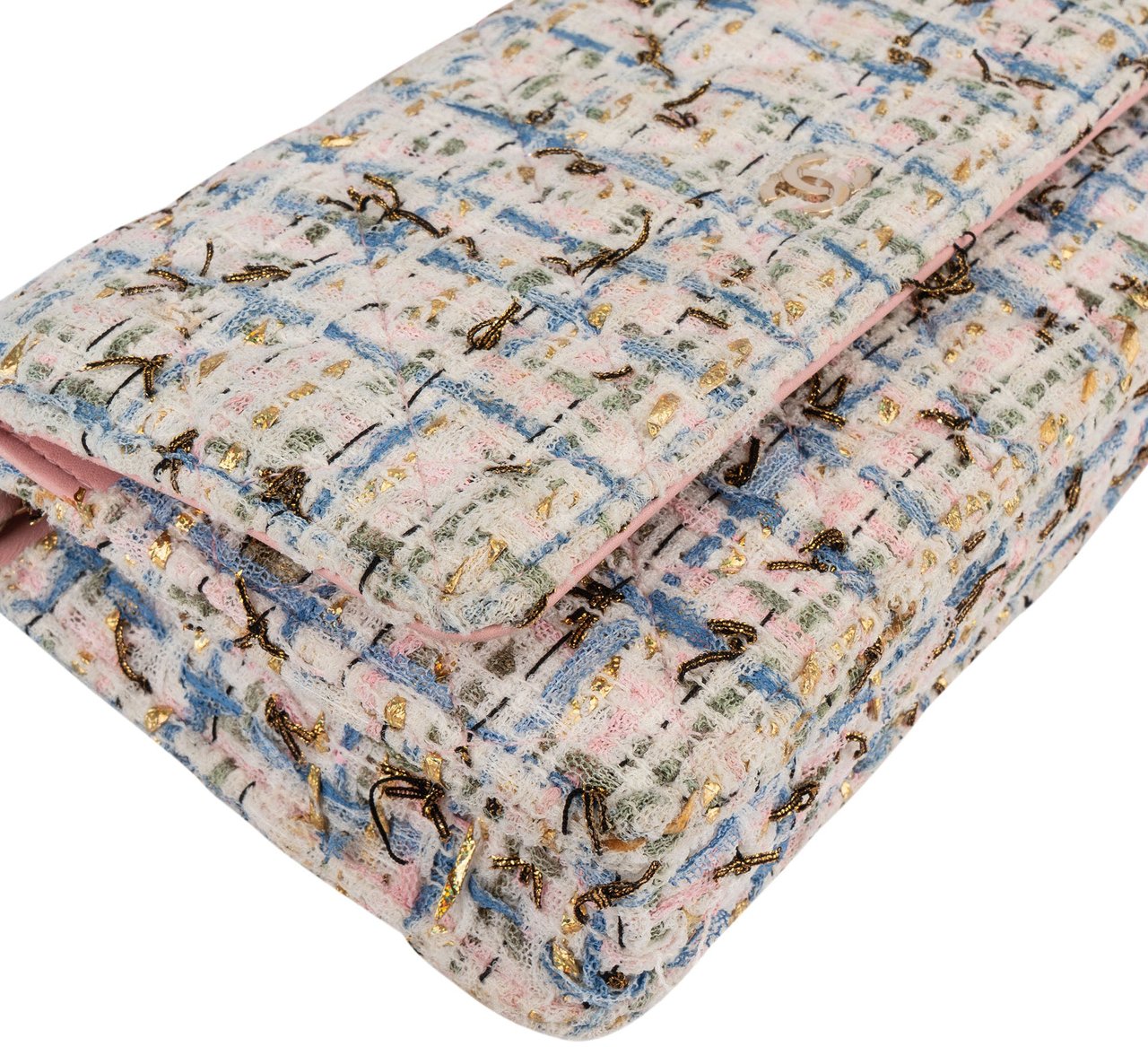 Chanel Chanel Quilted Tweed Wallet On Chain Crossbody Bag Wit