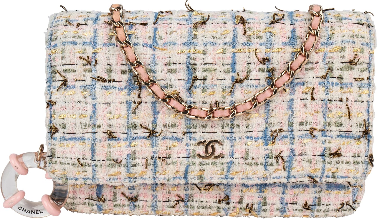 Chanel Chanel Quilted Tweed Wallet On Chain Crossbody Bag Wit