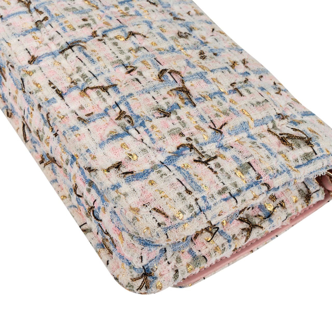 Chanel Chanel Quilted Tweed Wallet On Chain Crossbody Bag Wit