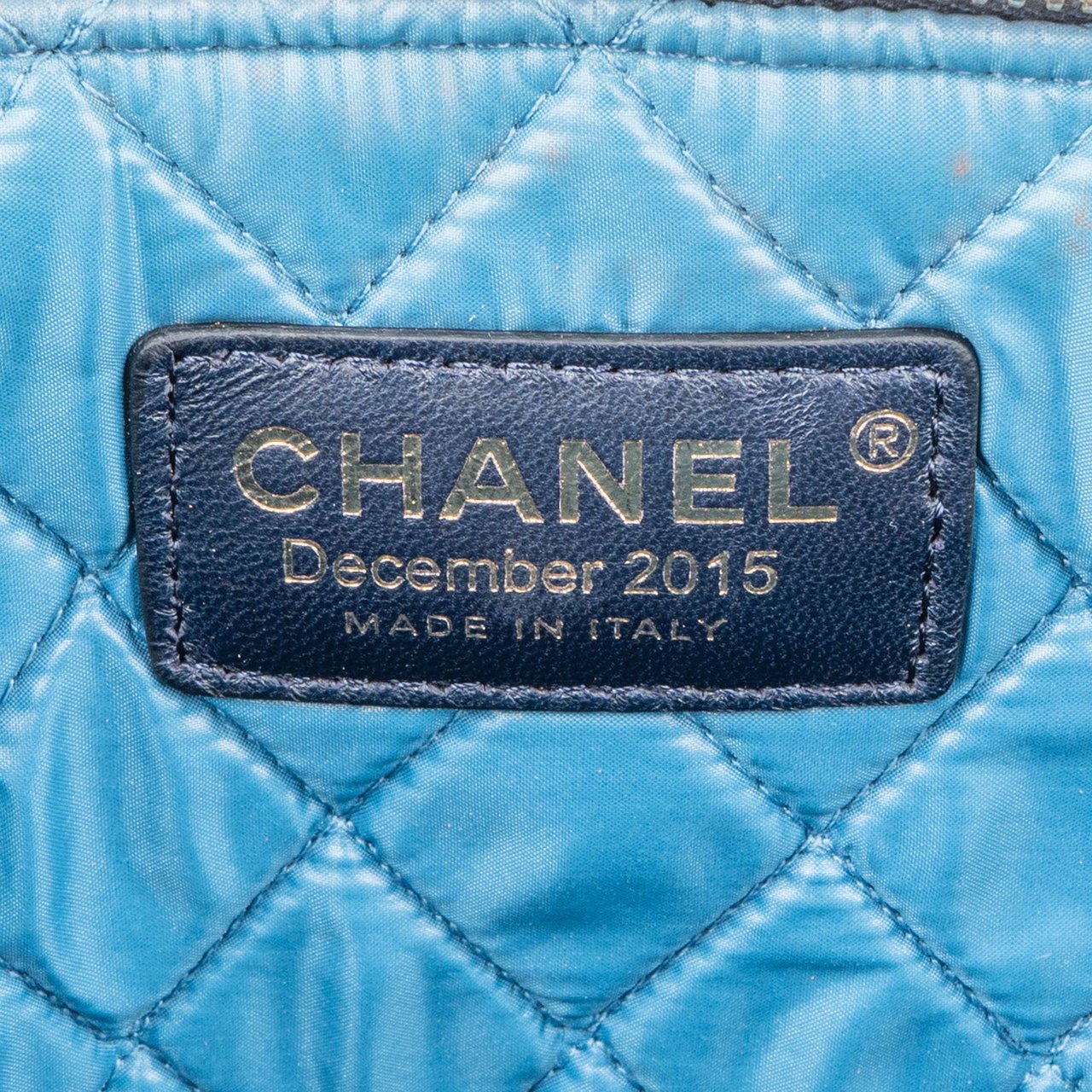 Chanel Chanel Lambskin Patchwork Colorblock Clutch Navy
