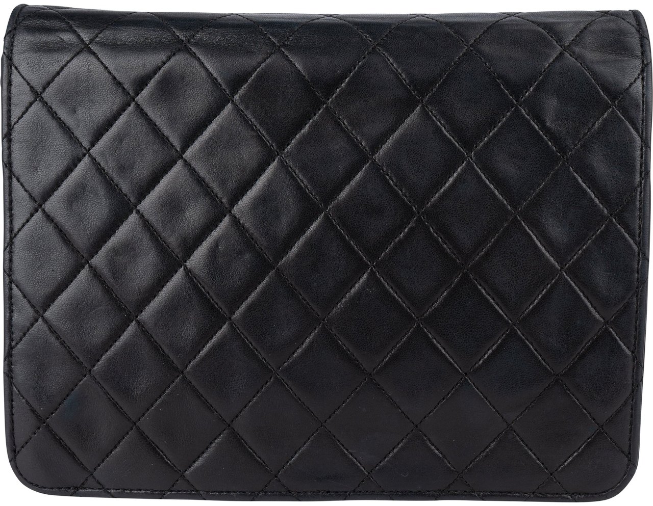 Chanel Chanel Quilted Lambskin 24K Gold Single Flap Shoulder Bag Zwart