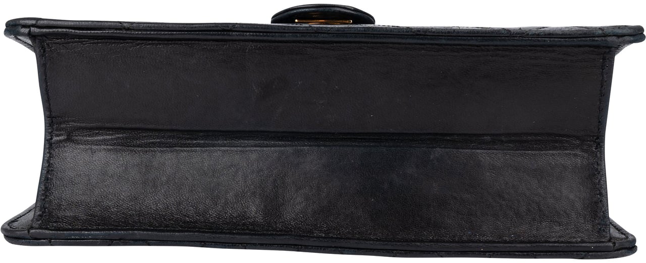 Chanel Chanel Quilted Lambskin 24K Gold Single Flap Shoulder Bag Zwart