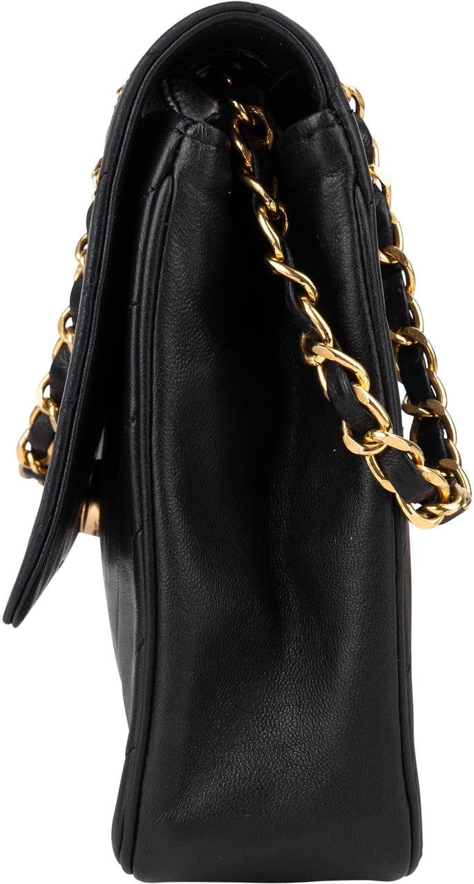 Chanel Chanel Noir Chevron Lambskin Single Flap Shoulder Bag Zwart