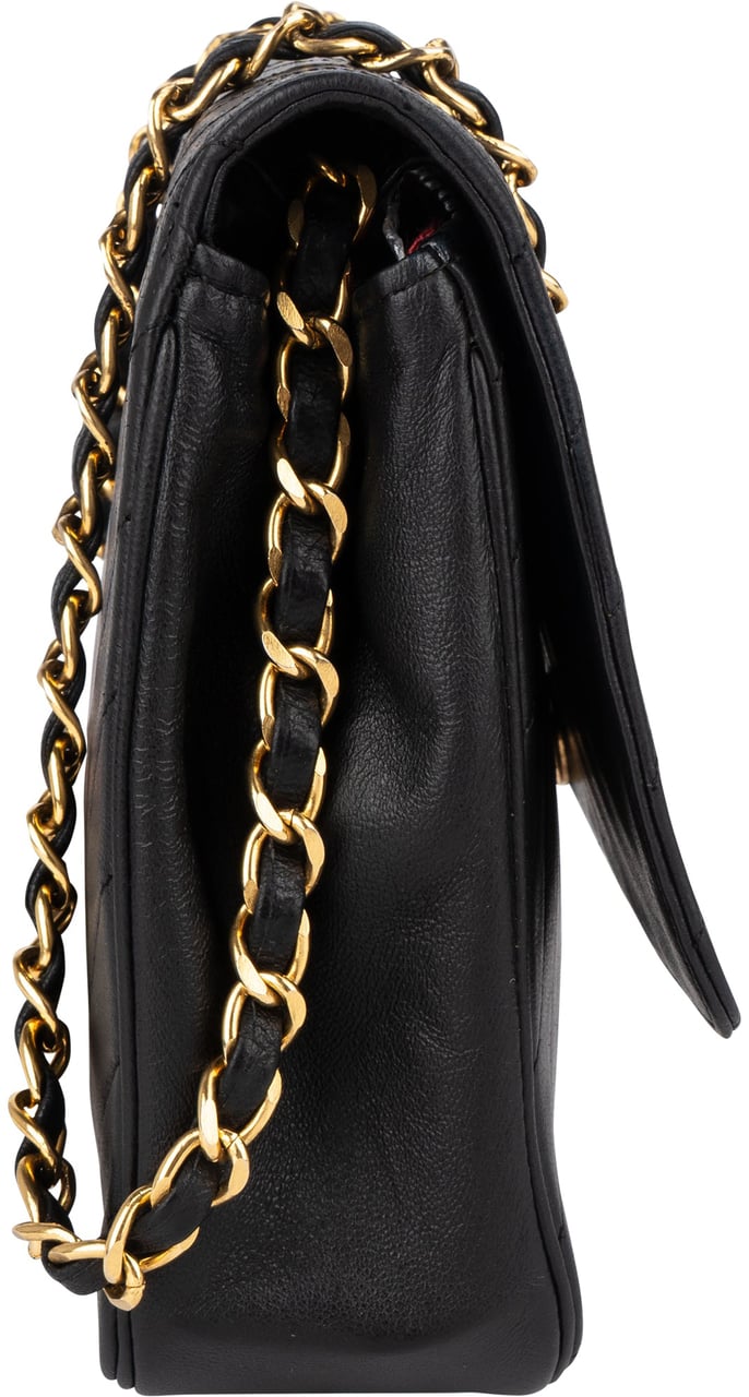 Chanel Chanel Noir Chevron Lambskin Single Flap Shoulder Bag Zwart