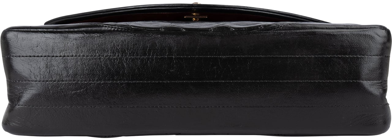 Chanel Chanel Quilted Lambskin 24K Gold Single Flap Shoulder Bag Zwart