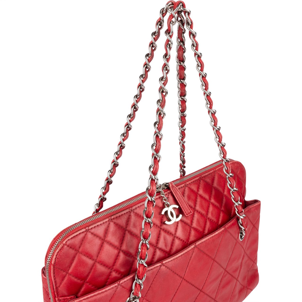 Chanel Chanel Rouge Quilted Lambskin CC Shoulder Bag Rood
