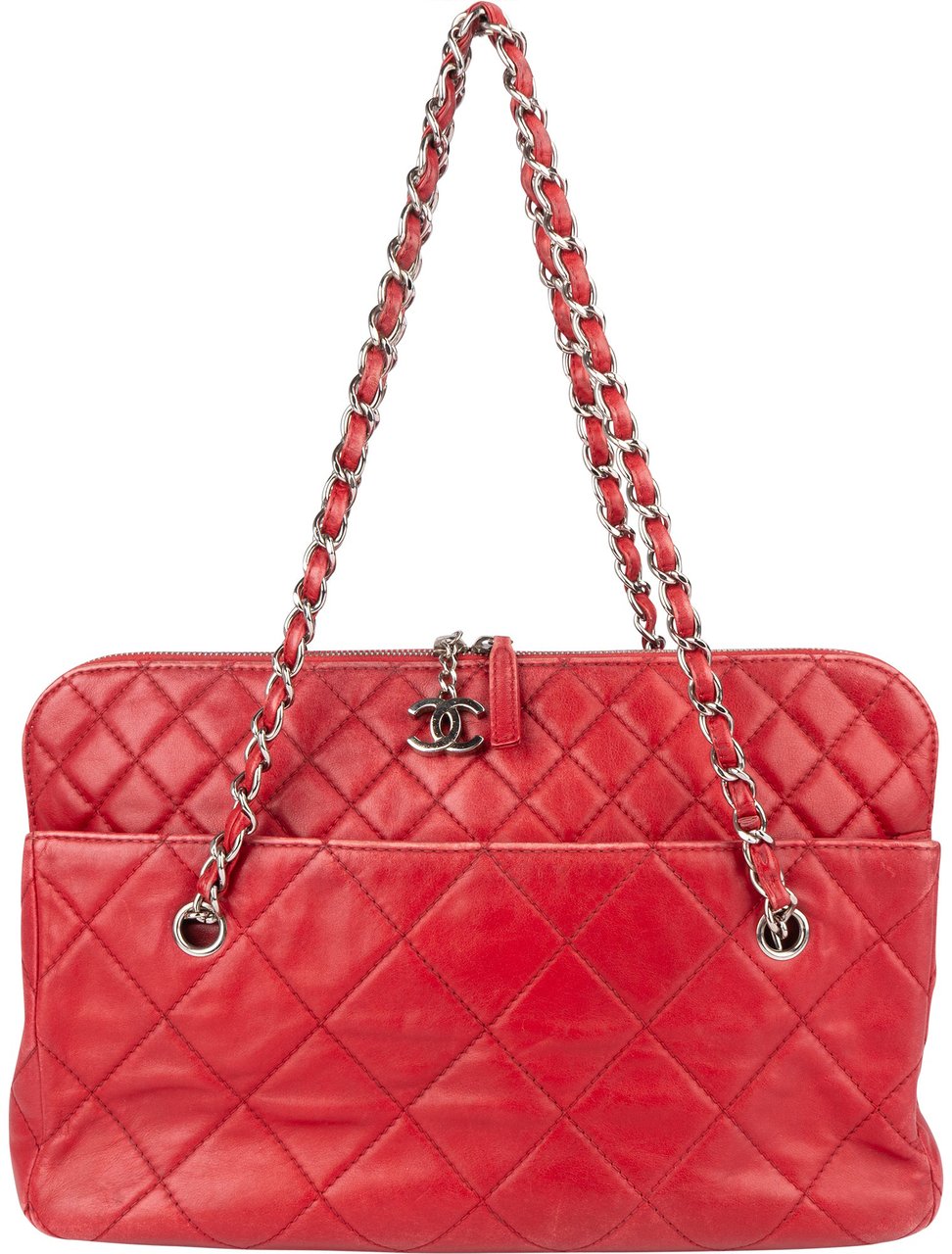 Chanel Chanel Rouge Quilted Lambskin CC Shoulder Bag Rood