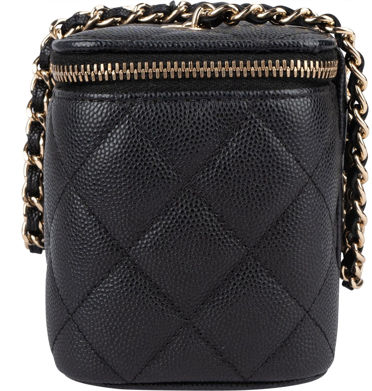 Chanel Chanel Quilted Caviar Leather Vanity Case Crossbody Bag Zwart