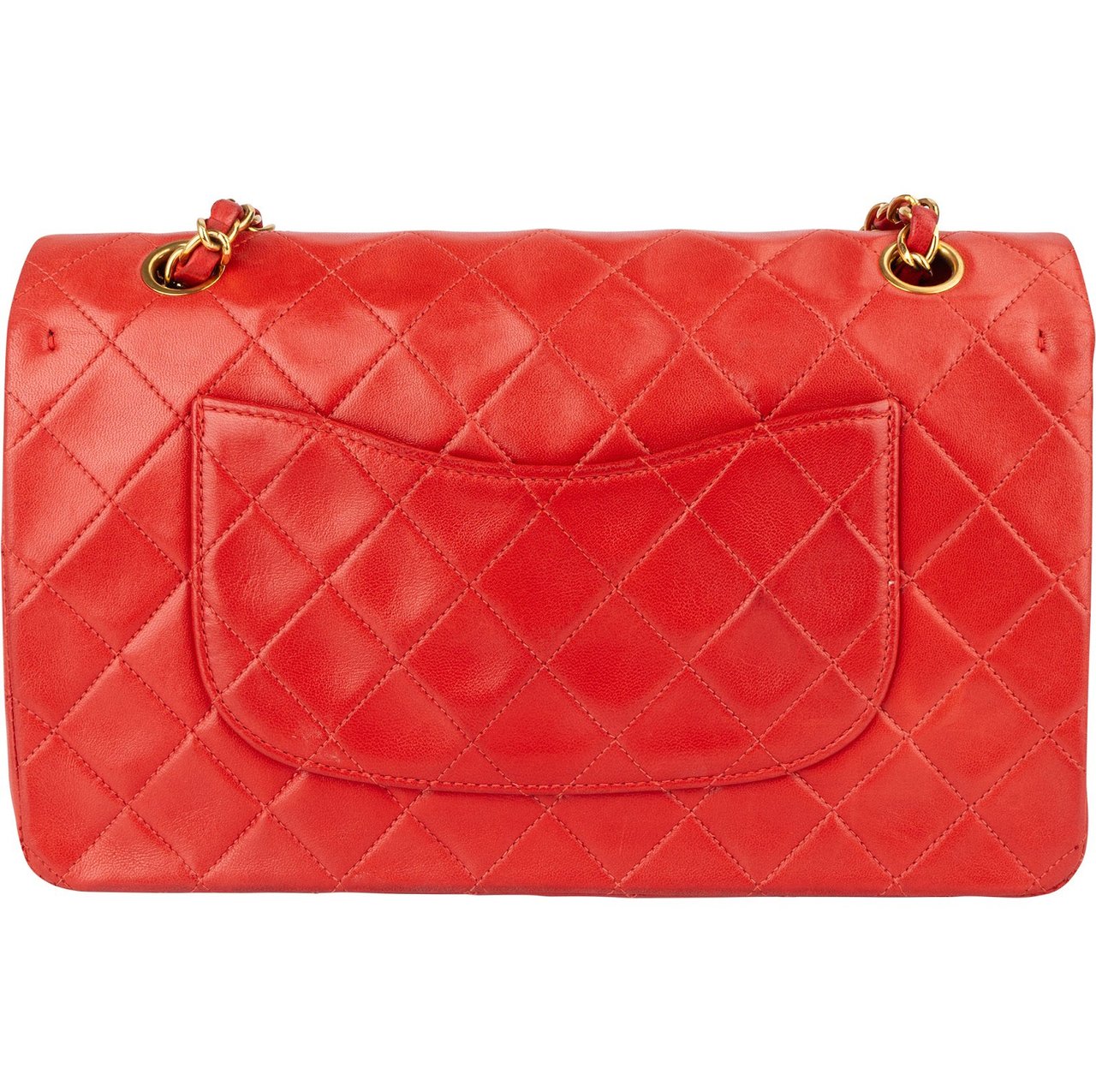 Chanel Chanel Quilted Lambskin 24K Gold Medium Double Flap Crossbody Bag Rood