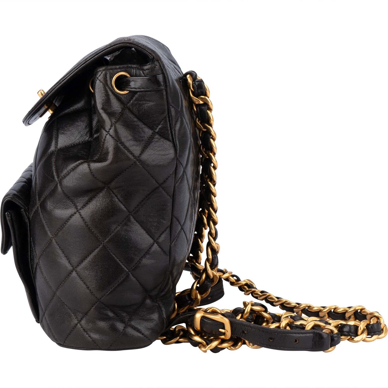 Chanel Chanel Quilted Lambskin 24K Gold Duma Mini Backpack Divers