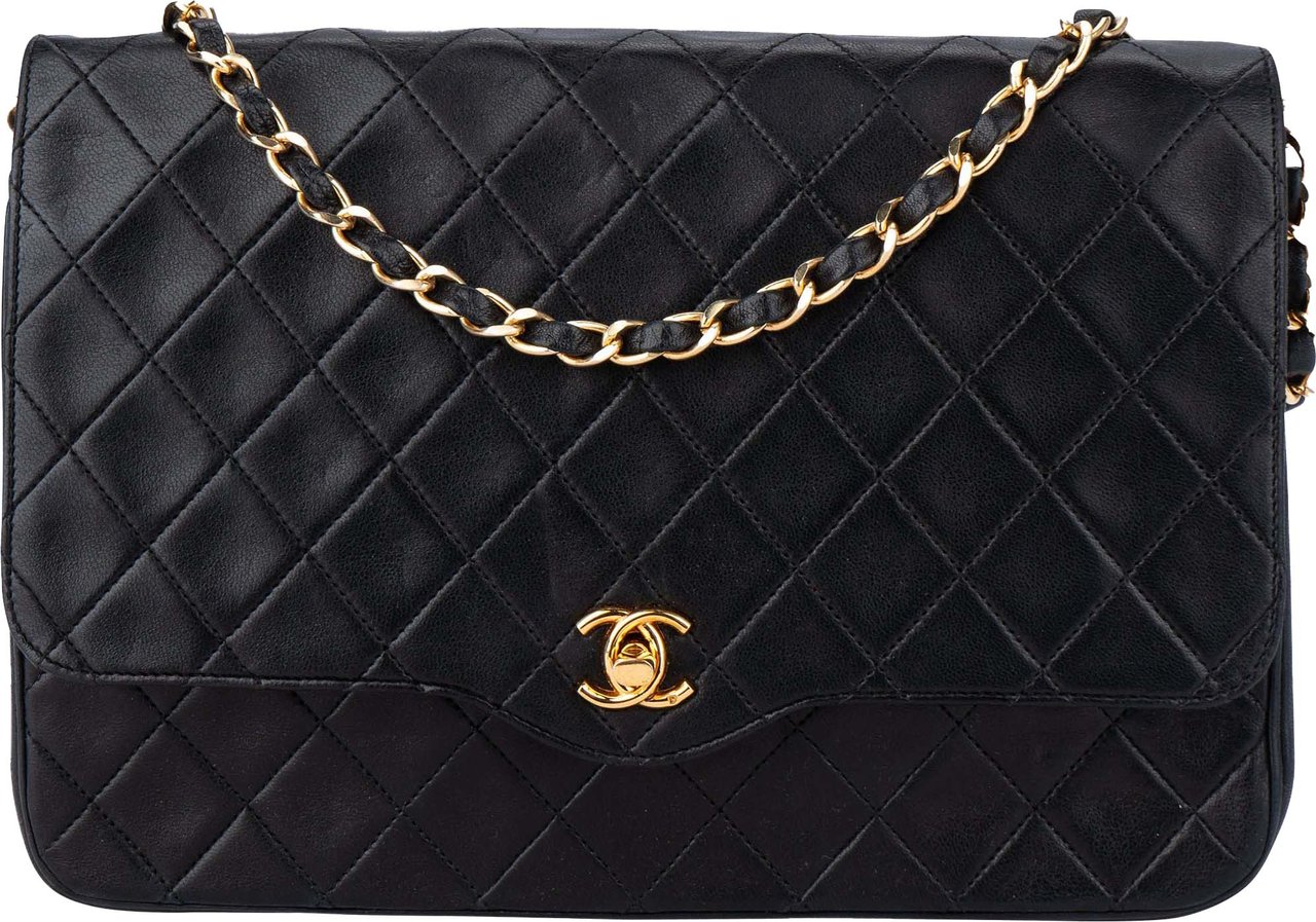 Chanel Chanel Quilted Lambskin 24K Gold Single Flap Shoulder Bag Divers