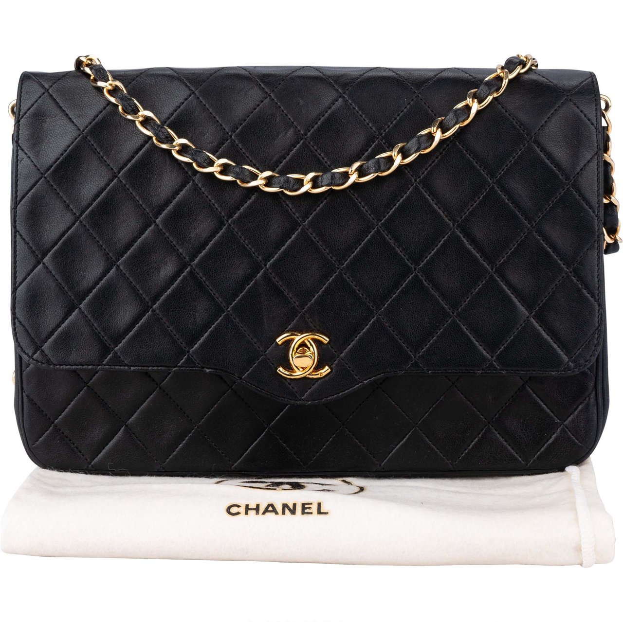 Chanel Chanel Quilted Lambskin 24K Gold Single Flap Shoulder Bag Divers