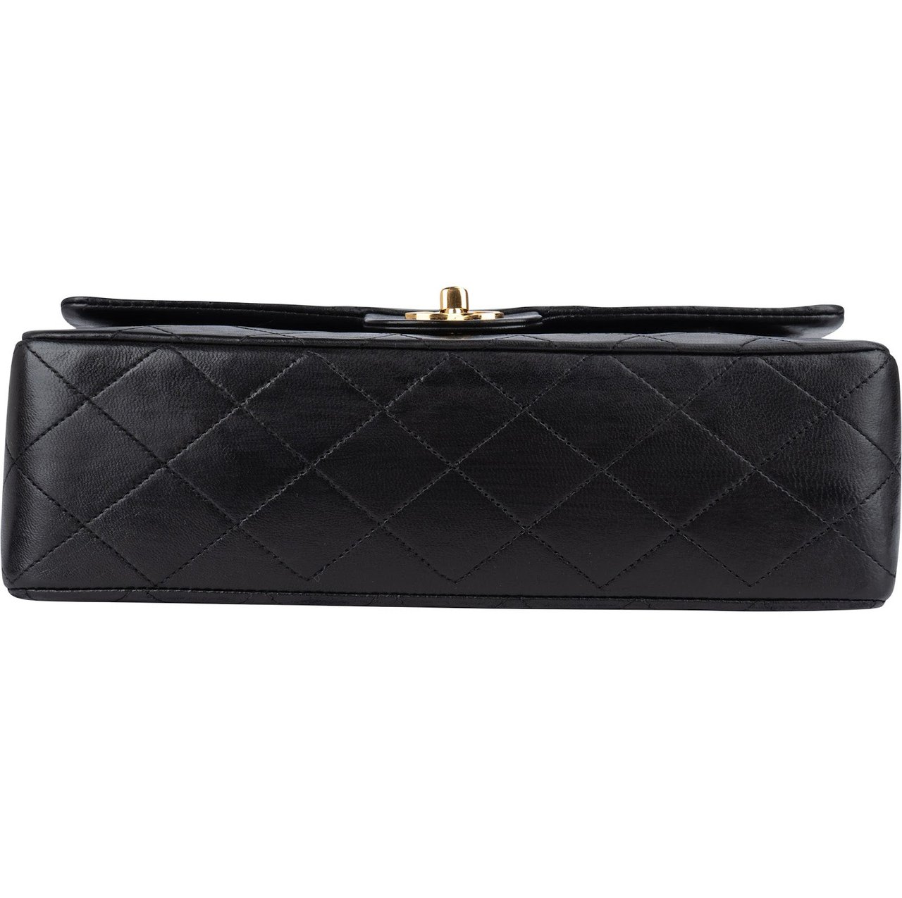 Chanel Chanel Quilted 24K Gold Lambskin Medium Double Flap Shoulder Bag Zwart