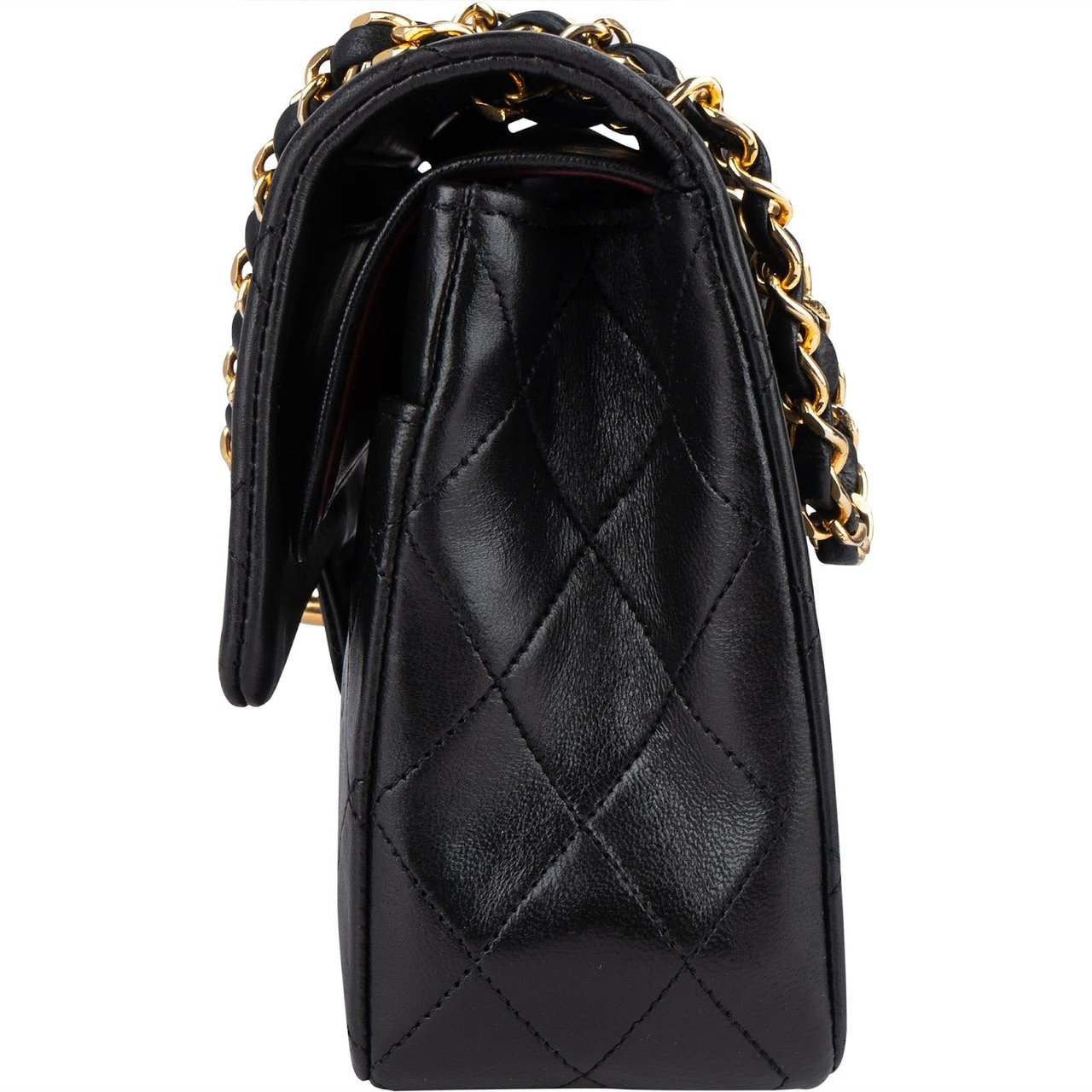 Chanel Chanel Quilted 24K Gold Lambskin Medium Double Flap Shoulder Bag Zwart