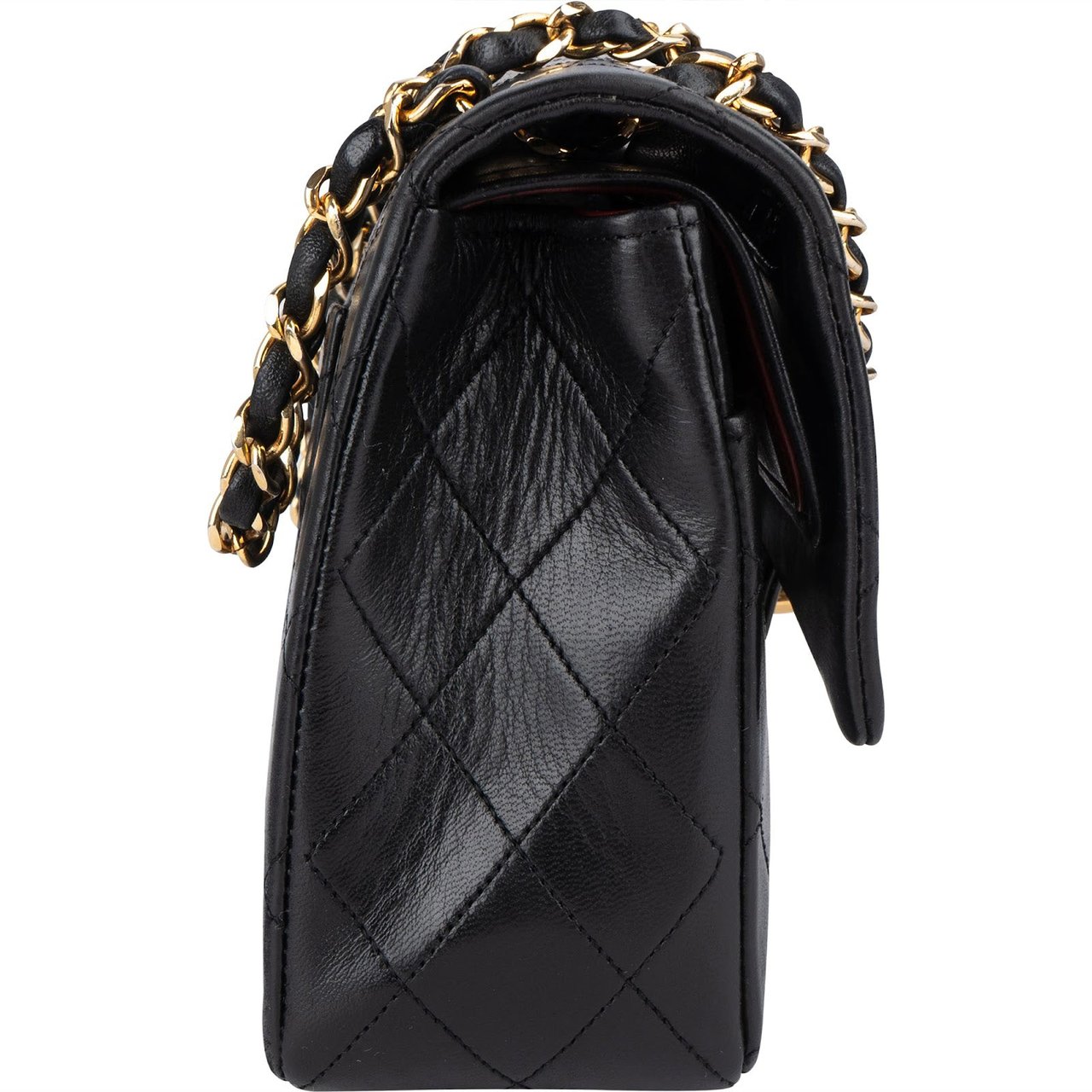 Chanel Chanel Quilted 24K Gold Lambskin Medium Double Flap Shoulder Bag Zwart