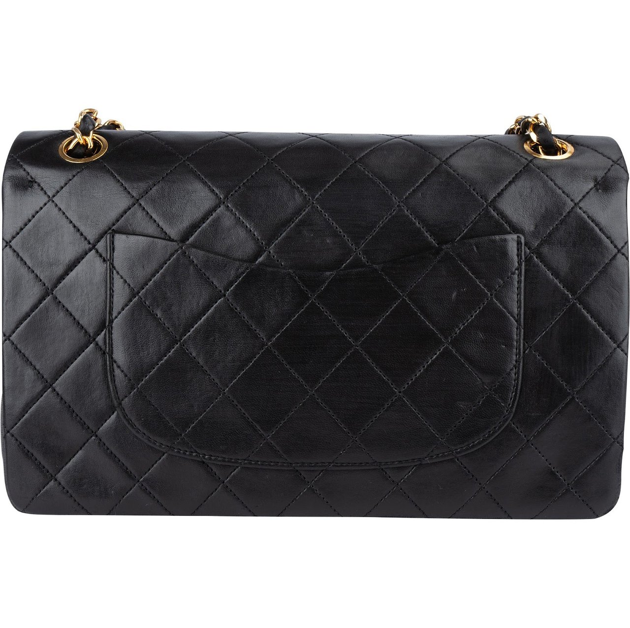 Chanel Chanel Quilted 24K Gold Lambskin Medium Double Flap Shoulder Bag Zwart