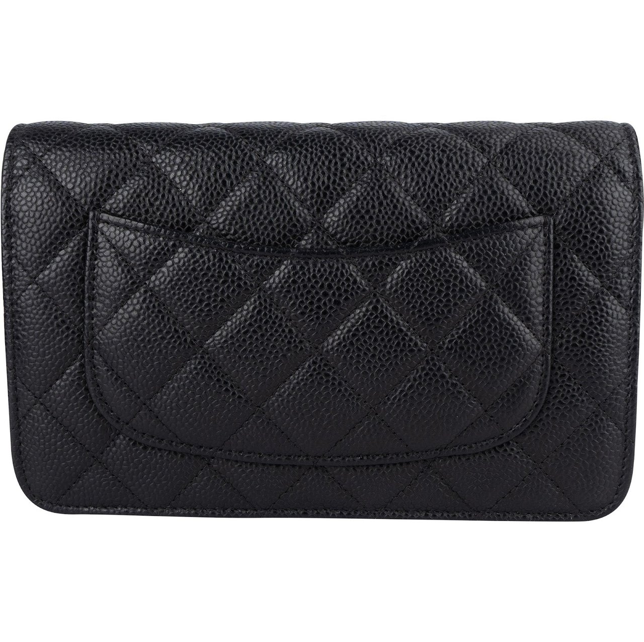 Chanel Chanel Quilted Caviar Leather CC Wallet On Chain Crossbody Bag Zwart