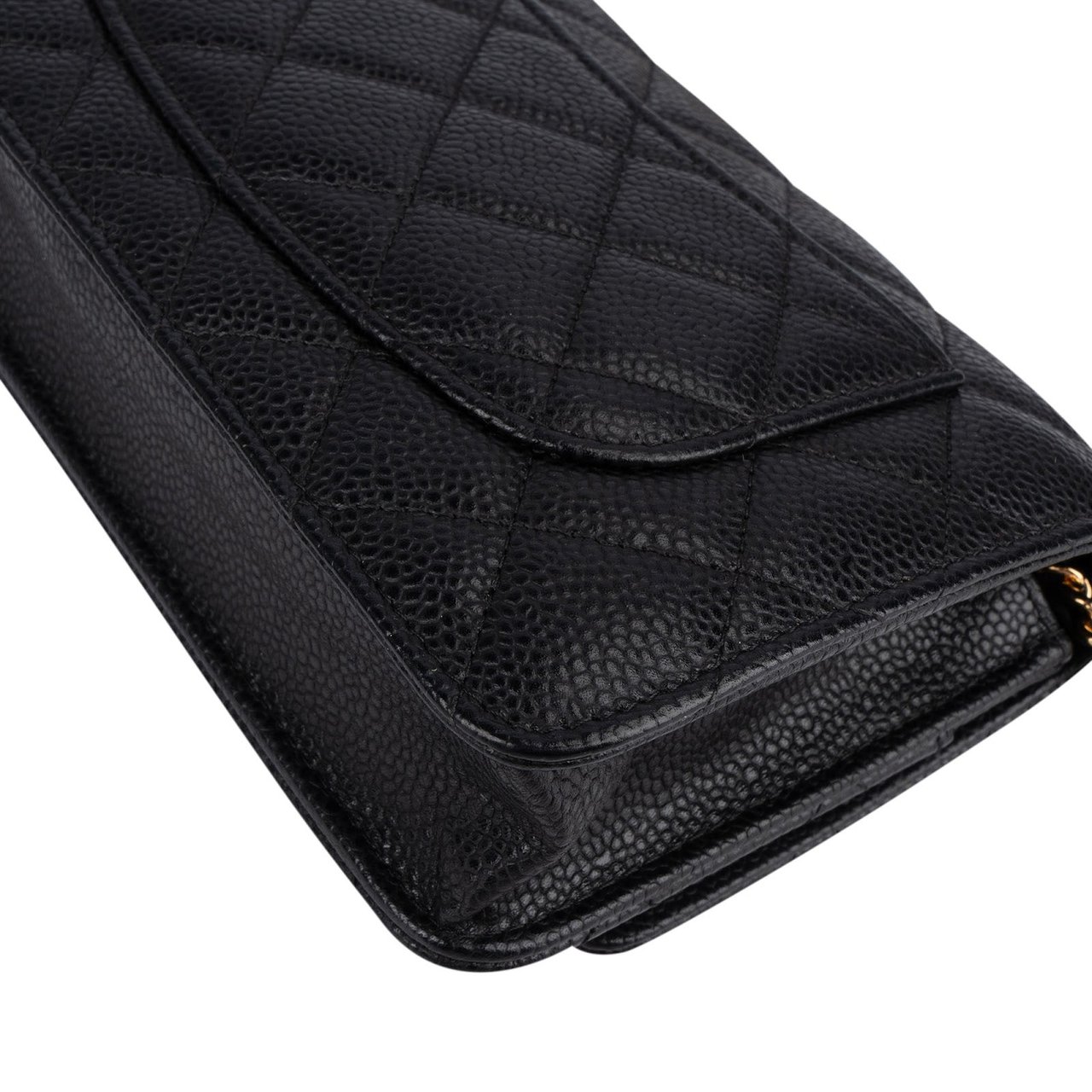 Chanel Chanel Quilted Caviar Leather CC Wallet On Chain Crossbody Bag Zwart
