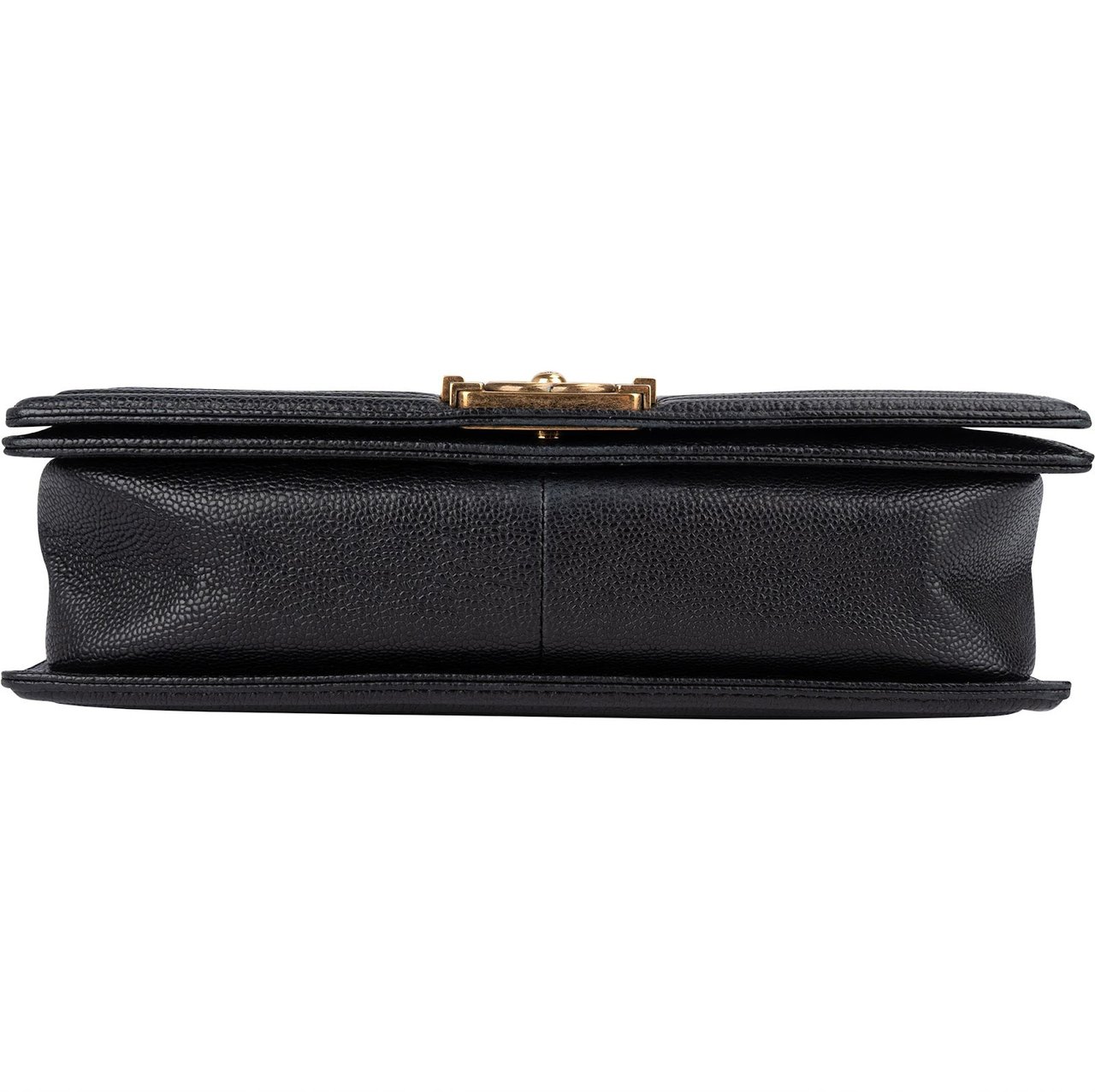 Chanel Quilted Caviar Leather Boy Single Flap Crossbody Bag Zwart