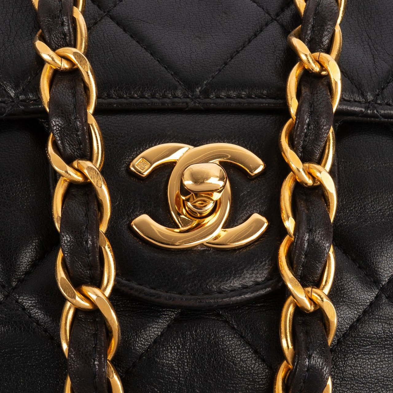 Chanel Chanel Quilted Lambskin 24K Gold Soft Jumbo Single Flap Crossbody Bag Bruin
