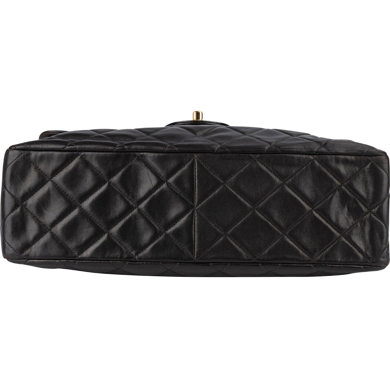 Chanel Chanel Quilted Lambskin 24K Gold Soft Jumbo Single Flap Crossbody Bag Bruin