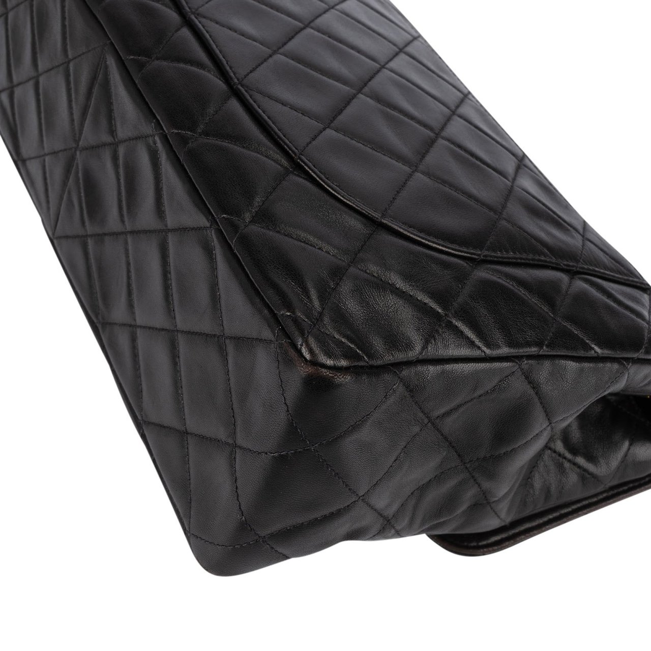 Chanel Chanel Quilted Lambskin 24K Gold Soft Jumbo Single Flap Crossbody Bag Bruin