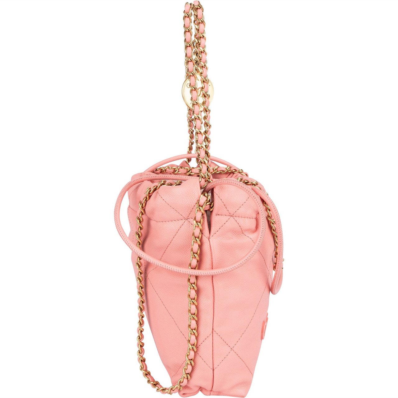 Chanel 22 Caviar Leather Small Drawstring Bag Handbag Rood