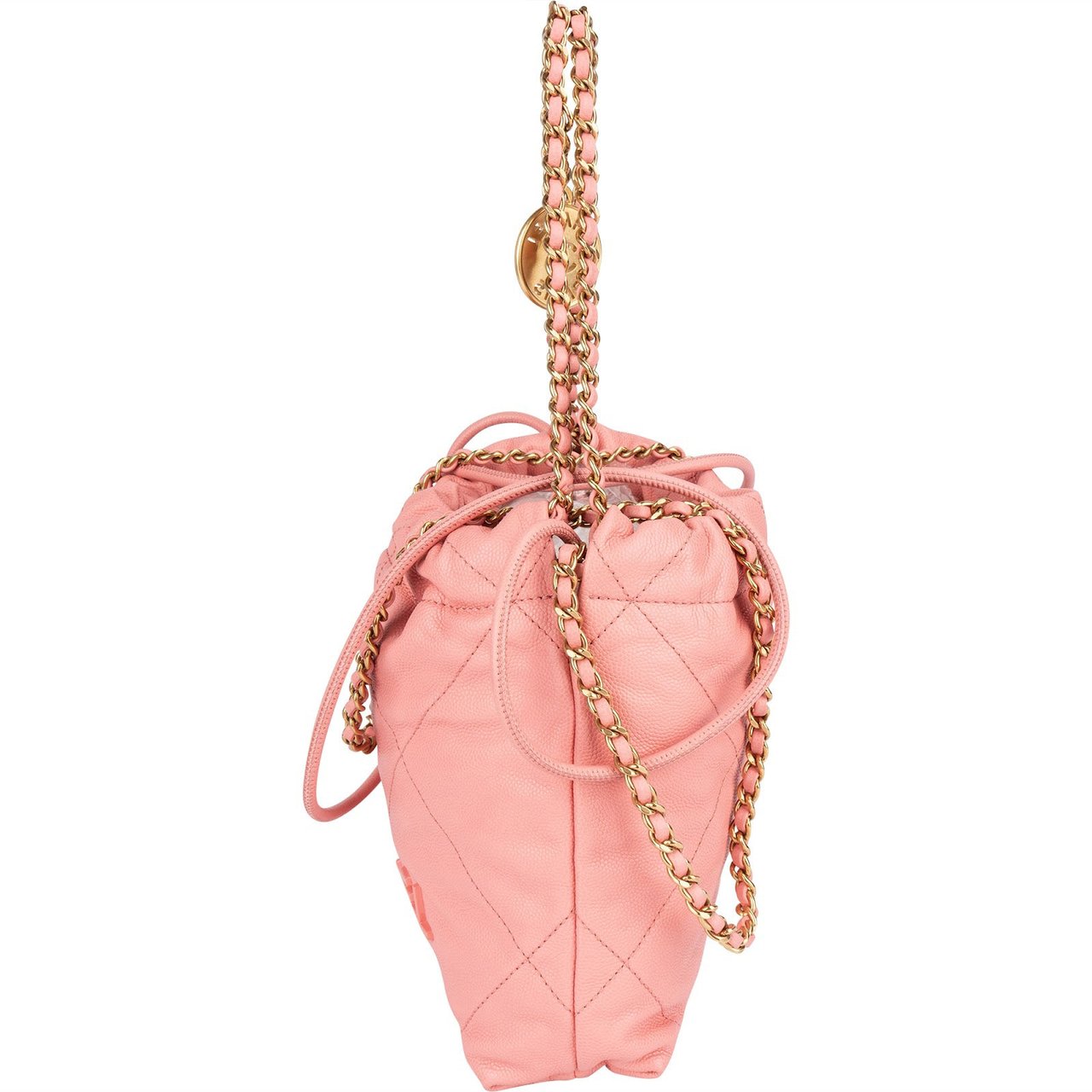 Chanel Chanel 22 Caviar Leather Small Drawstring Bag Handbag Rood