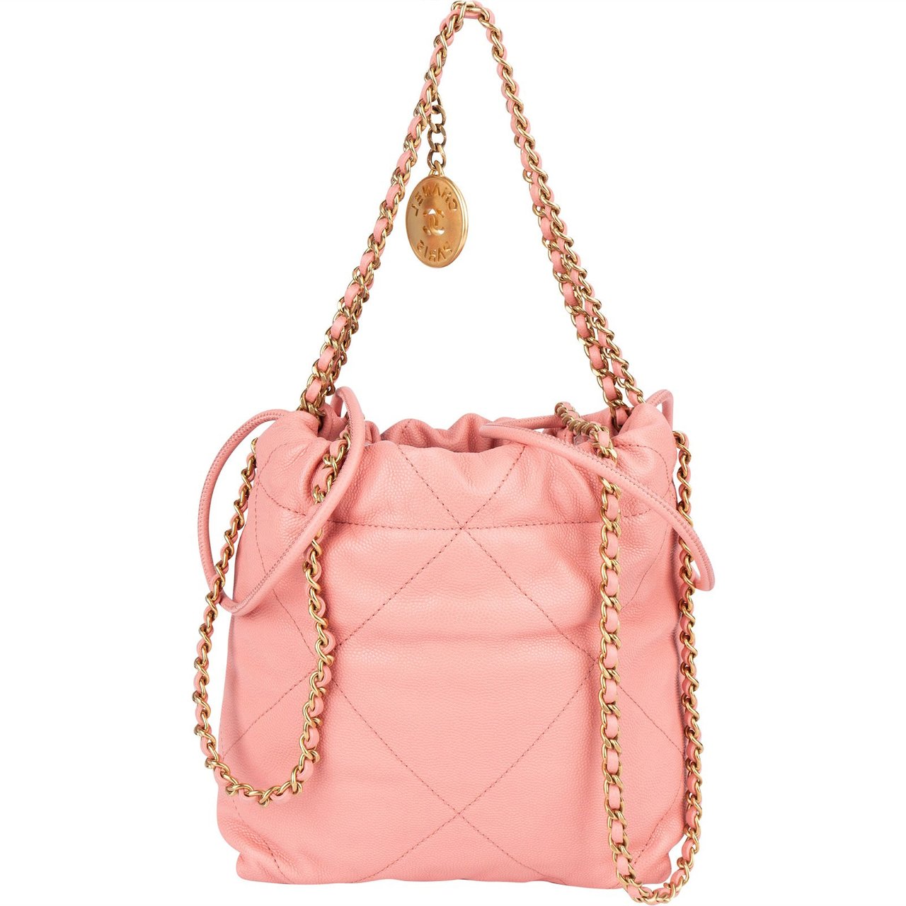 Chanel 22 Caviar Leather Small Drawstring Bag Handbag Rood