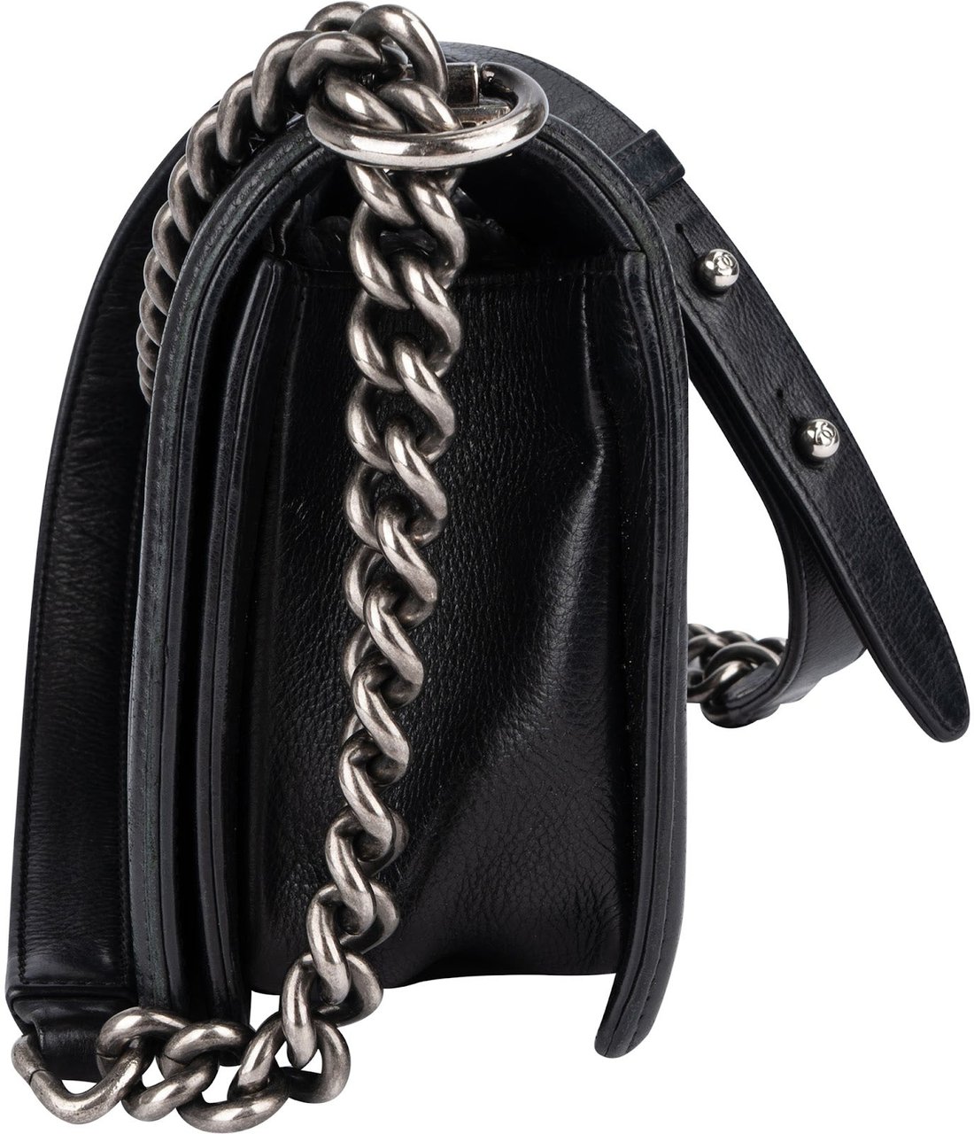 Chanel Chanel Quilted Calfskin Boy Single Flap Crossbody Bag Zwart