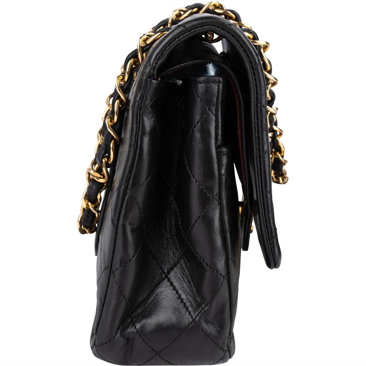 Chanel Chanel Quilted Lambskin 24K Gold Medium Double Flap Crossbody Bag Zwart