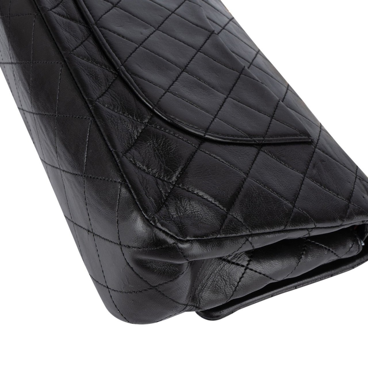 Chanel Chanel Quilted Lambskin 24K Gold Medium Double Flap Crossbody Bag Zwart