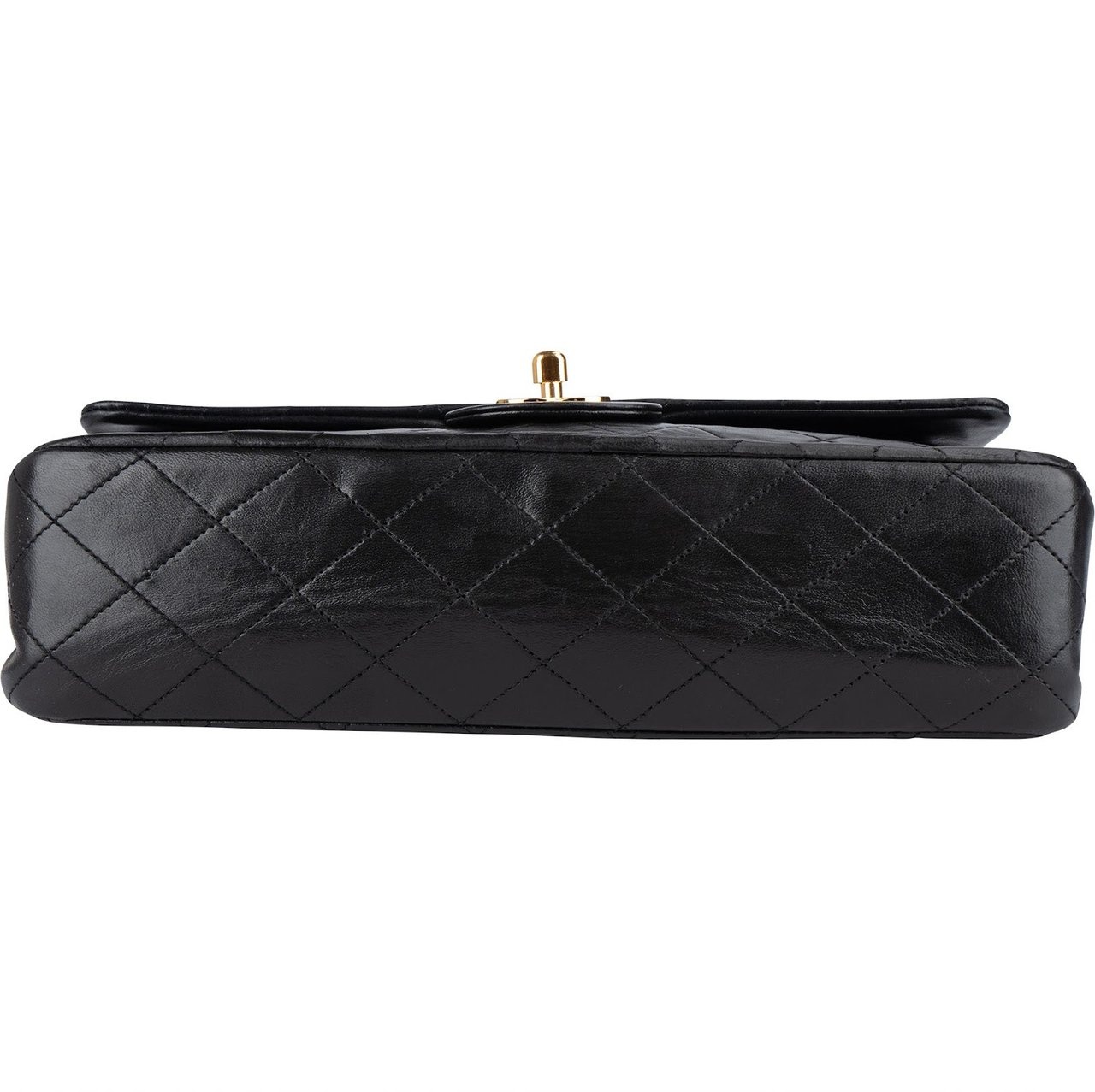 Chanel Chanel Quilted Lambskin 24K Gold Medium Double Flap Crossbody Bag Zwart