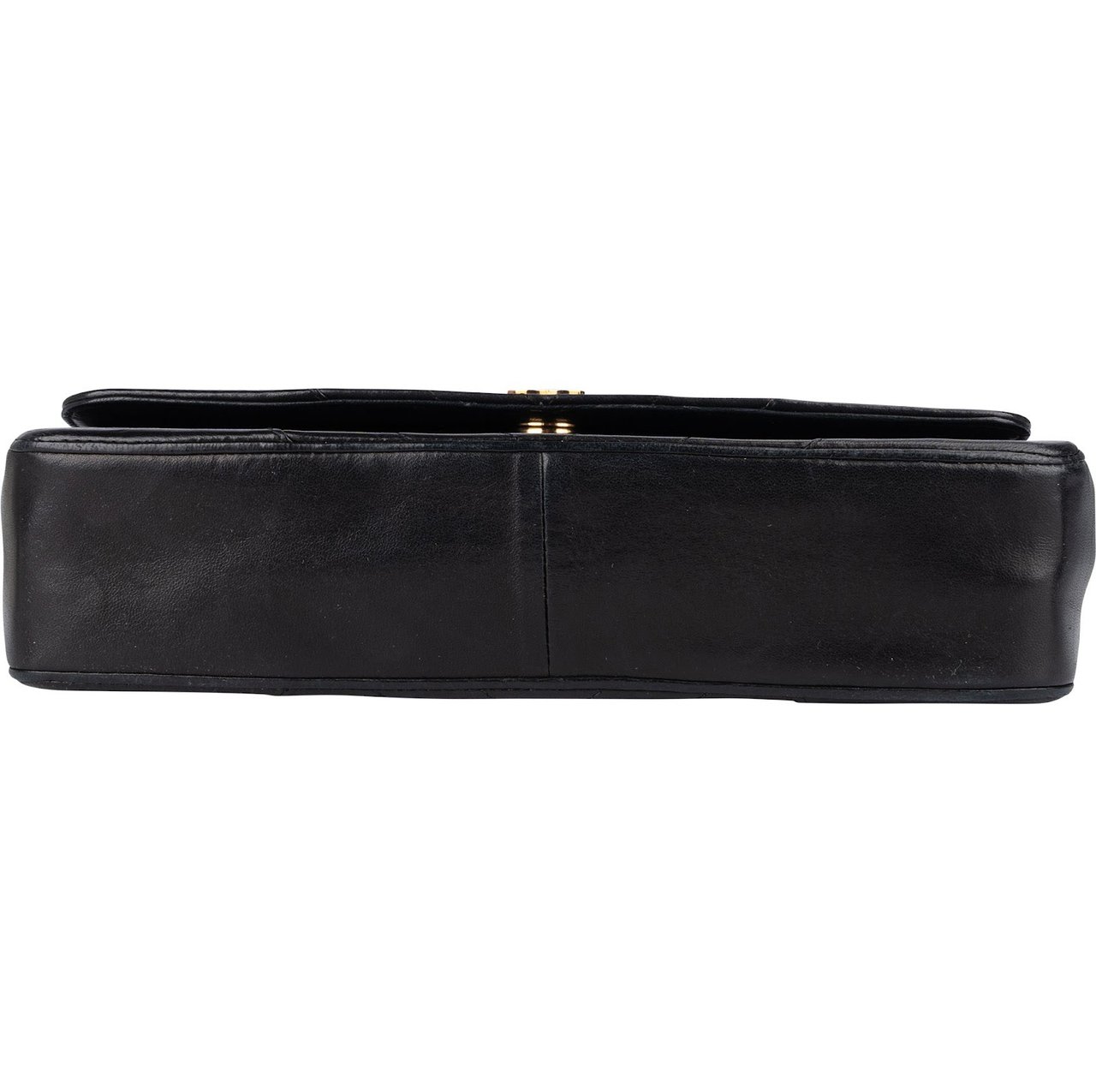Chanel Chevron Lambskin 24K Gold Single Flap Shoulder Bag Zwart