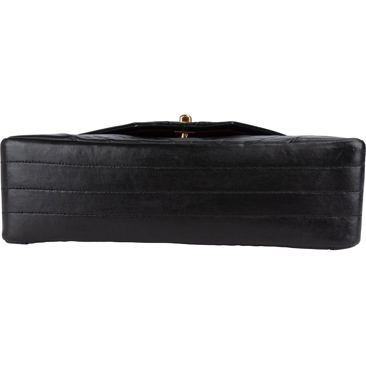 Chanel Chanel Chevron Lambskin 24K Gold Single Flap Shoulder Bag Zwart