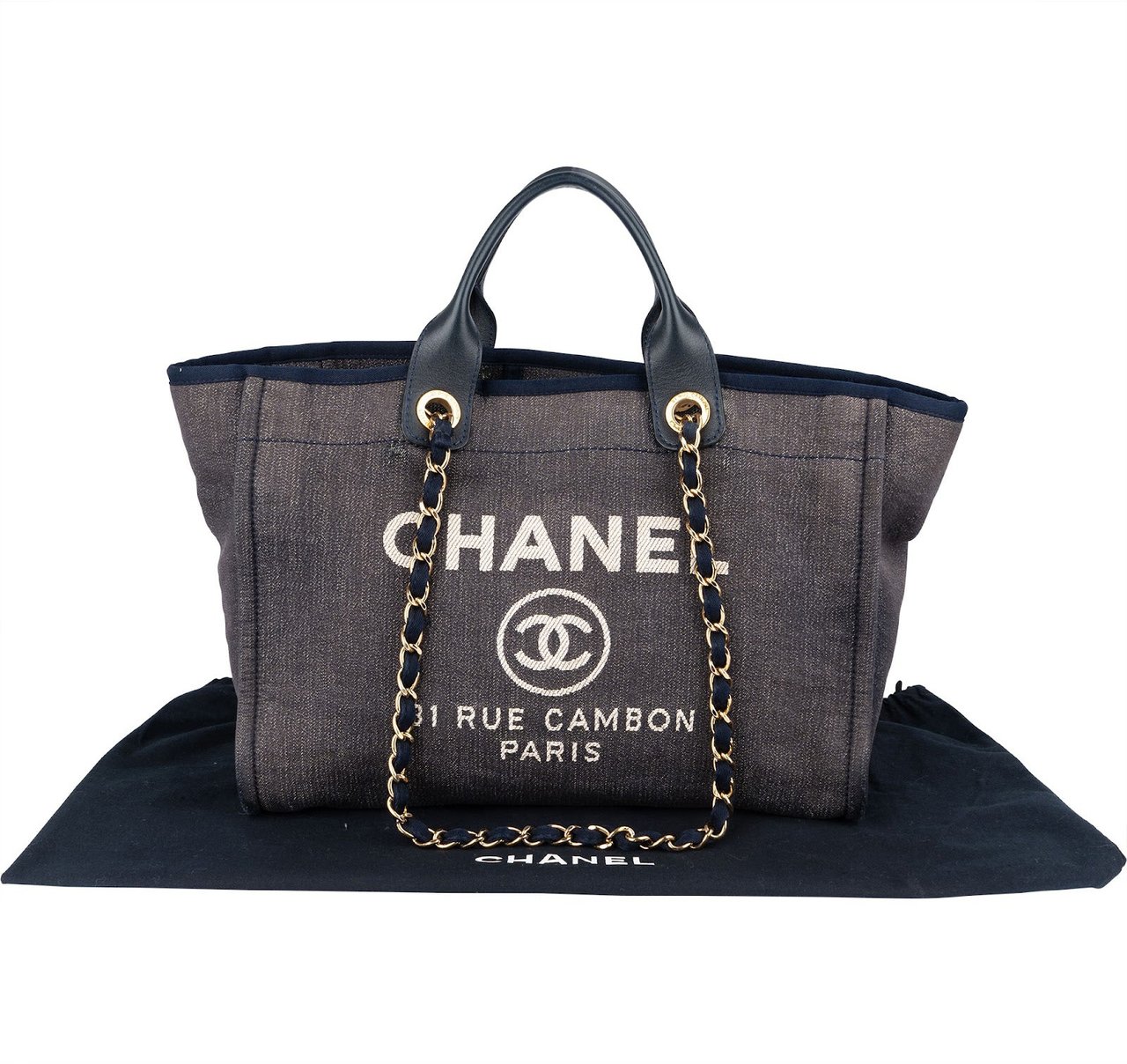 Chanel Chanel Denim Deauville Tote Shoulder Handbag Divers