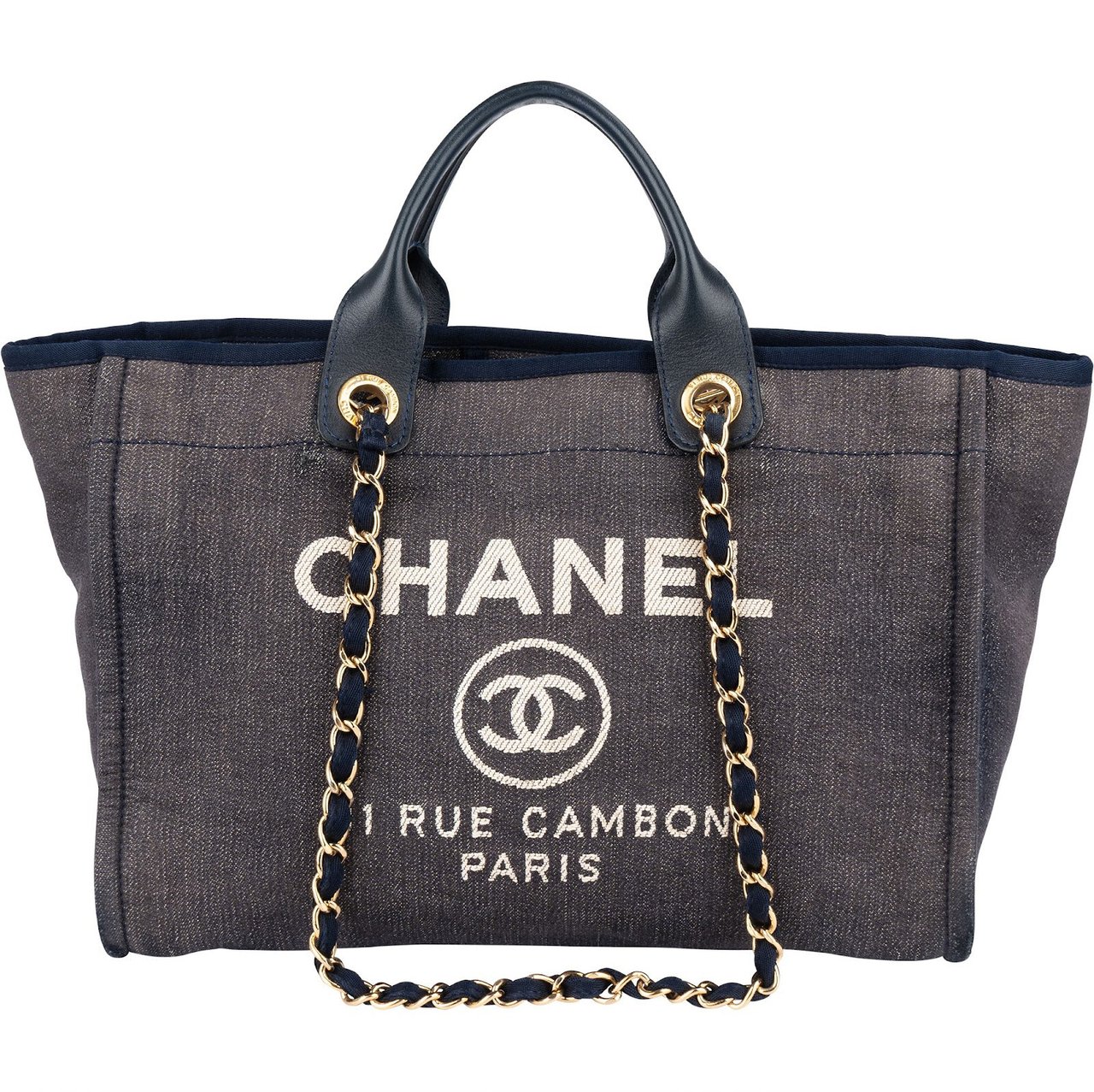 Chanel Chanel Denim Deauville Tote Shoulder Handbag Divers