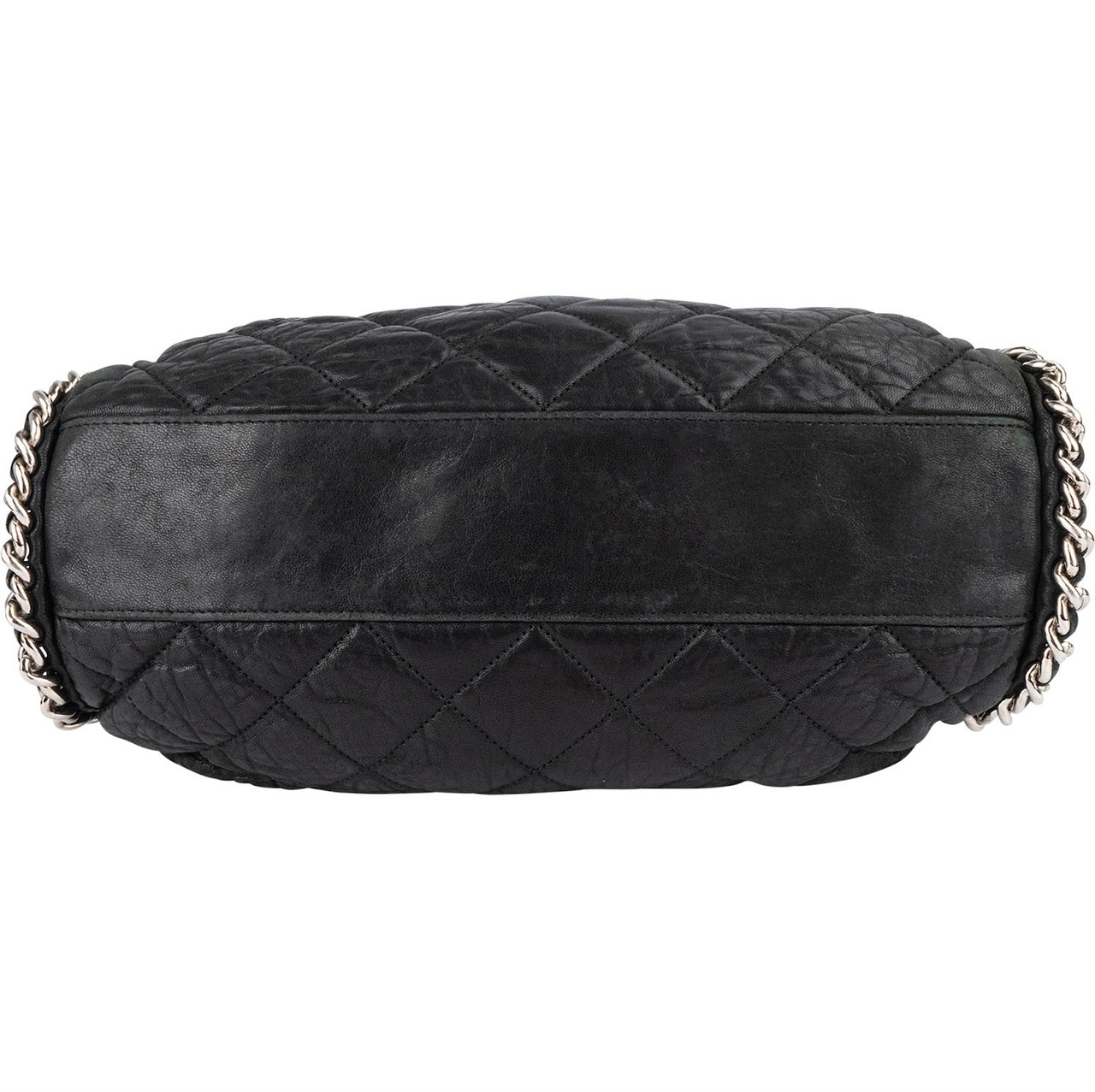 Chanel Quilted Calfskin Bubble Jumbo Single Flap Shoulder Bag Zwart