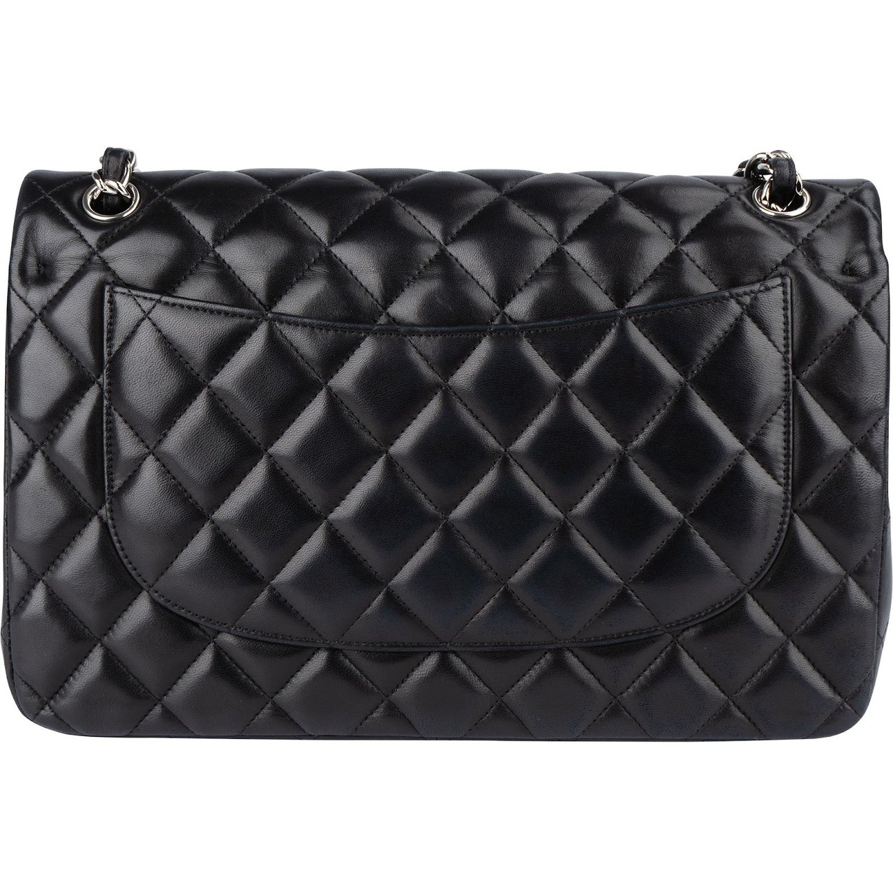 Chanel Quilted Lambskin Jumbo Double Flap Crossbody Bag Zwart