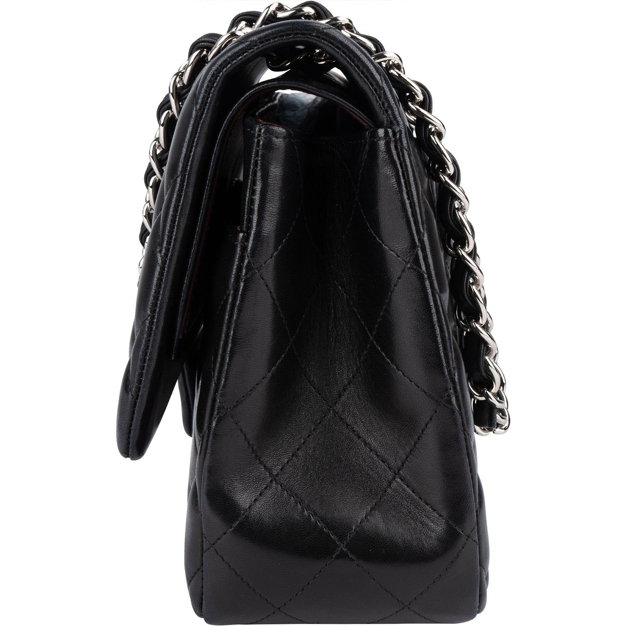 Chanel Quilted Lambskin Jumbo Double Flap Crossbody Bag Zwart