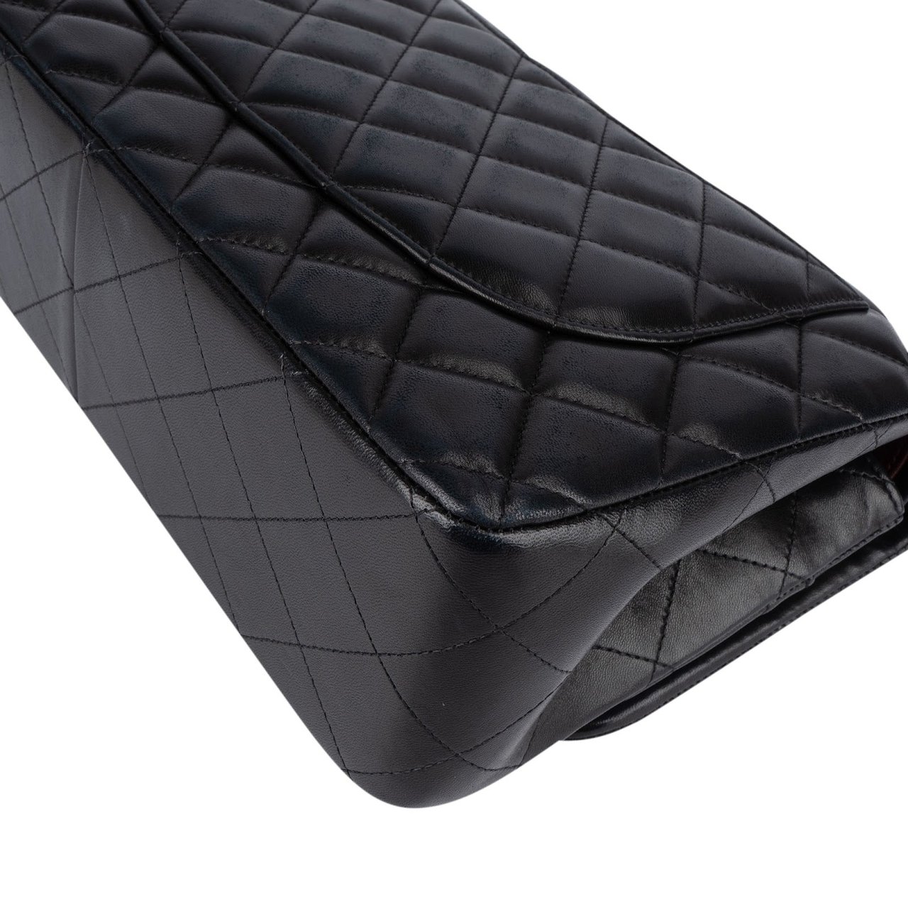 Chanel Quilted Lambskin Jumbo Double Flap Crossbody Bag Zwart