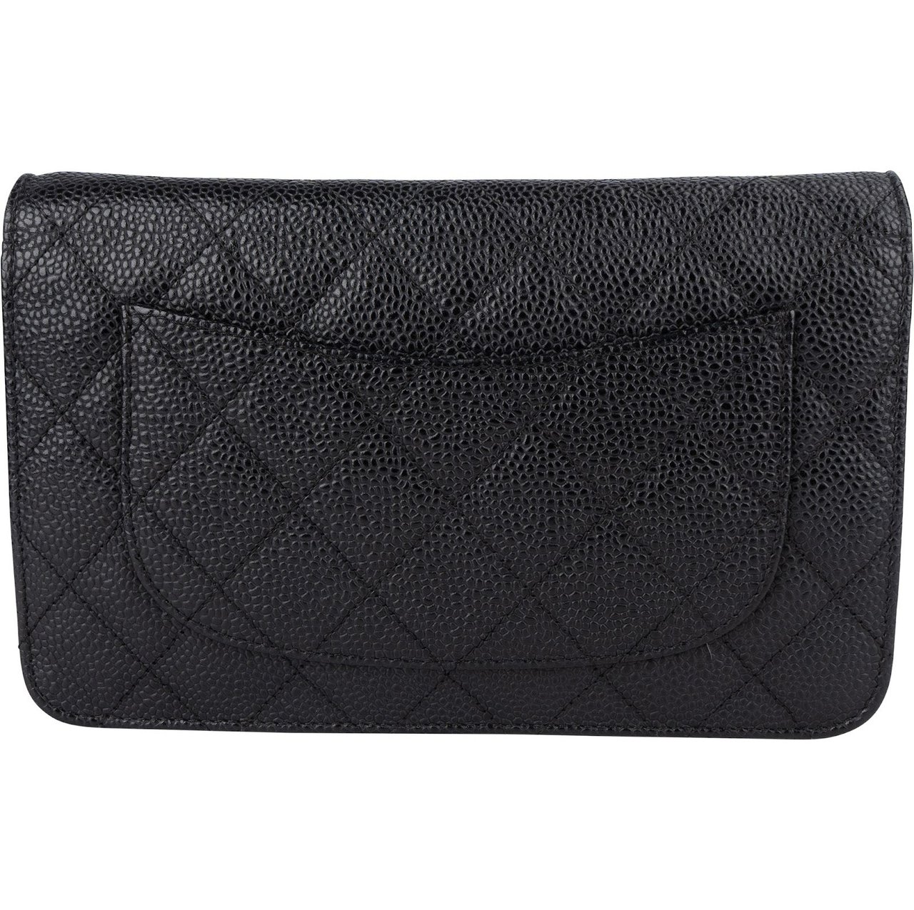 Chanel Chanel Quilted Caviar Leather Wallet On Chain Crossbody Bag Zwart