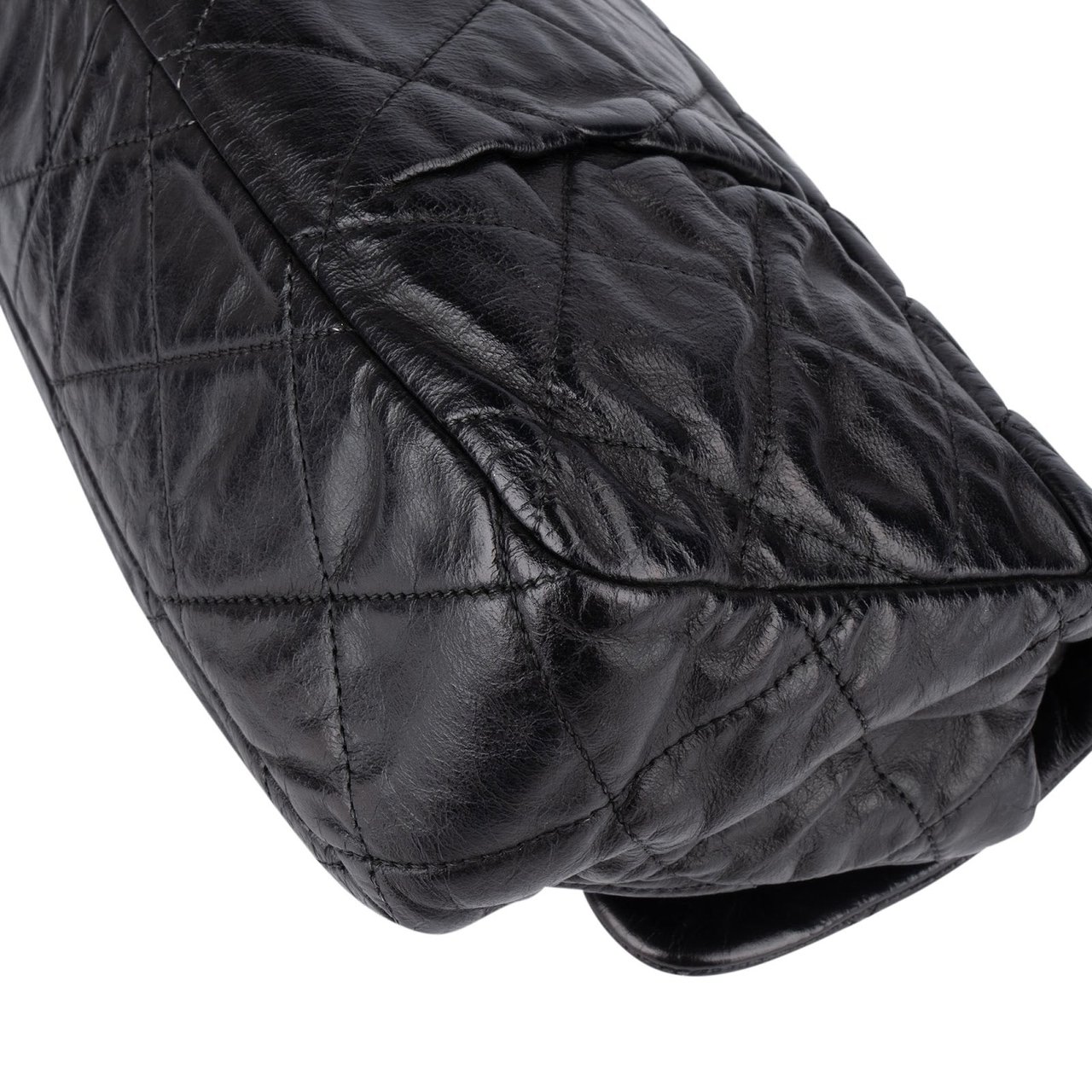 Chanel Quilted Lambskin Single Flap Crossbody Bag Zwart
