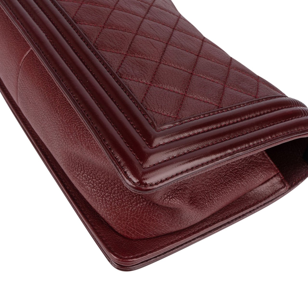 Chanel Chanel Quilted Calfskin Medium Boy Single Flap Crossbody Bag Maroon