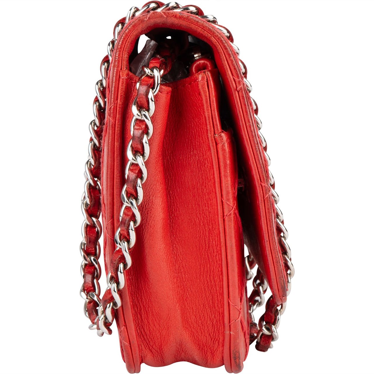 Chanel Chanel Stitching Leather Wallet on Chain Crossbody Bag Rood